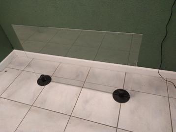 Bureauscherm 6 mm. glas, 100x67 cm. beschikbaar voor biedingen