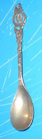 Zilveren Theelepel met letter W, Ophalen of Verzenden, Zilver