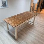 4x Brocante Hongaarse Eettafel / Werktafel - Stoer & Uniek!, Tuin en Terras, Tuintafels, Ophalen, Gebruikt, Rechthoekig, Hout
