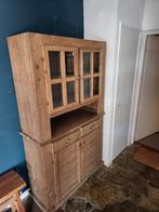 Mooie kast met glas en Louvre deurtjes, Ophalen, 100 tot 150 cm, Zo goed als nieuw, 150 tot 200 cm