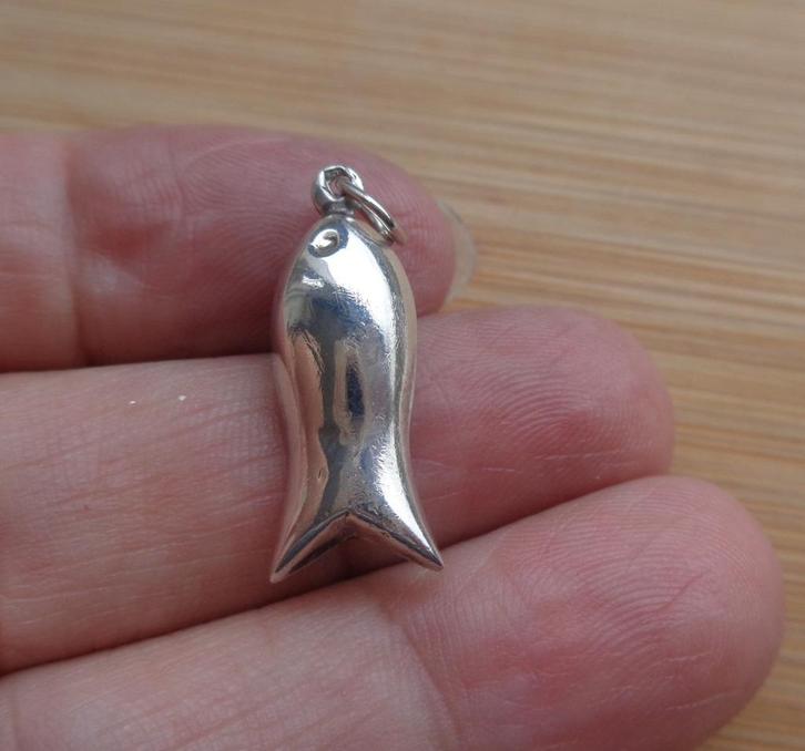 zilveren vintage bedel walvis [842], Sieraden, Tassen en Uiterlijk, Bedels, Zo goed als nieuw, Overige merken, Zilver, 1 bedel