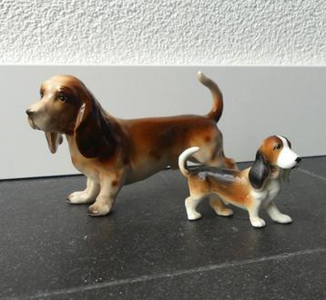 Vintage hondjes Bassett Hound beeldjes hondenbeeldjes Basset beschikbaar voor biedingen