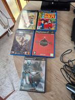 Playstation 2 met 5 games en 2 controllers, Spelcomputers en Games, Gebruikt, Zwart, Met 2 controllers, Ophalen of Verzenden