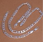 Heren 925 sterling zilveren 8 mm ketting en armband, Ophalen of Verzenden, Nieuw, Zilver, Zilver