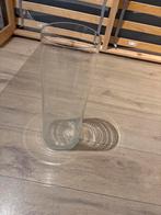Mooie grote glazen vaas - 50 cm hoog, 50 tot 75 cm, Wit, Ophalen of Verzenden, Glas