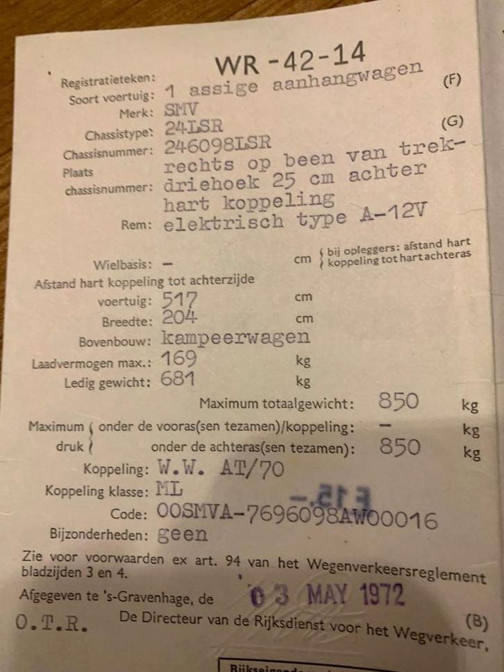 Unieke SMV Caravan - Showroommodel met documentatie, Caravans en Kamperen, Caravans, Particulier, tot en met 2, 500 - 750 kg, Overige merken