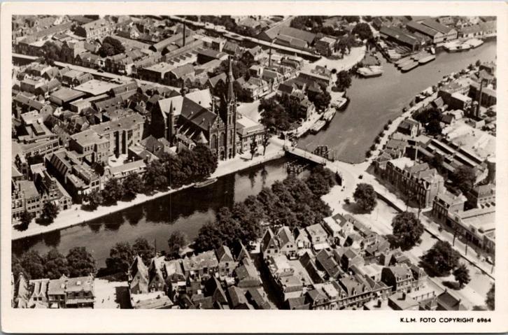 Haarlem - Spaarnekerk met omgeving luchtfoto, Verzamelen, Ansichtkaarten | Nederland, Ongelopen, Noord-Holland, 1940 tot 1960
