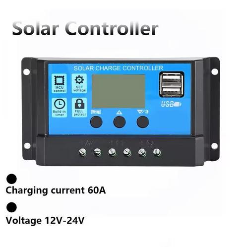 Solar Laadregelaar 60A 12V/24V Spanningsregelaar Zonnepaneel, Hobby en Vrije tijd, Elektronica-componenten, Nieuw, Ophalen of Verzenden