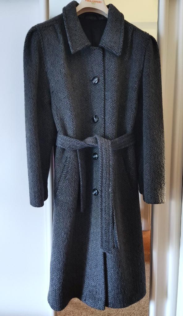 Blauw/grijze LAMA mantel YVES DORÉE – valt als 40/42, Kleding | Dames, Jassen | Winter, Zo goed als nieuw, Maat 42/44 (L), Grijs