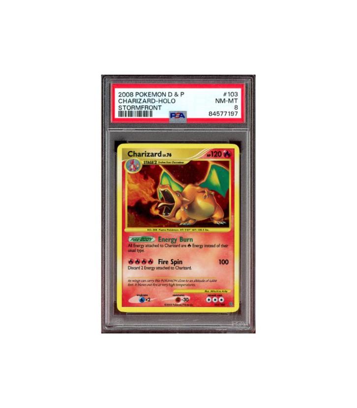 Pokemon Charizard Lv.76 Stormfront Holo #103 PSA 8 Va. €825, Hobby en Vrije tijd, Verzamelkaartspellen | Pokémon, Zo goed als nieuw