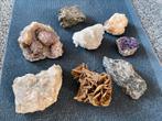 Verzameling diverse stenen worstijnroos Amethist, Verzamelen, Mineralen en Fossielen, Ophalen of Verzenden, Mineraal