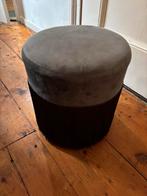 Grijze velvet poef van Loods 5, Huis en Inrichting, Banken | Voetenbanken en Poefen, Ophalen, Zo goed als nieuw, Rond, Minder dan 50 cm