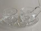 Vintage glazen melk en suiker stel, Antiek en Kunst, Antiek | Glas en Kristal, Ophalen of Verzenden