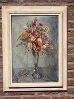 Ina Hooft (1894-1994), vaas met bloemen, olieverf, Antiek en Kunst, Kunst | Schilderijen | Klassiek, Ophalen of Verzenden