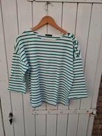Guilia e Tu, Bretonse streep met groen, mt.44,  €15, Kleding | Dames, Verzenden, Maat 42/44 (L), Zo goed als nieuw, Korte mouw