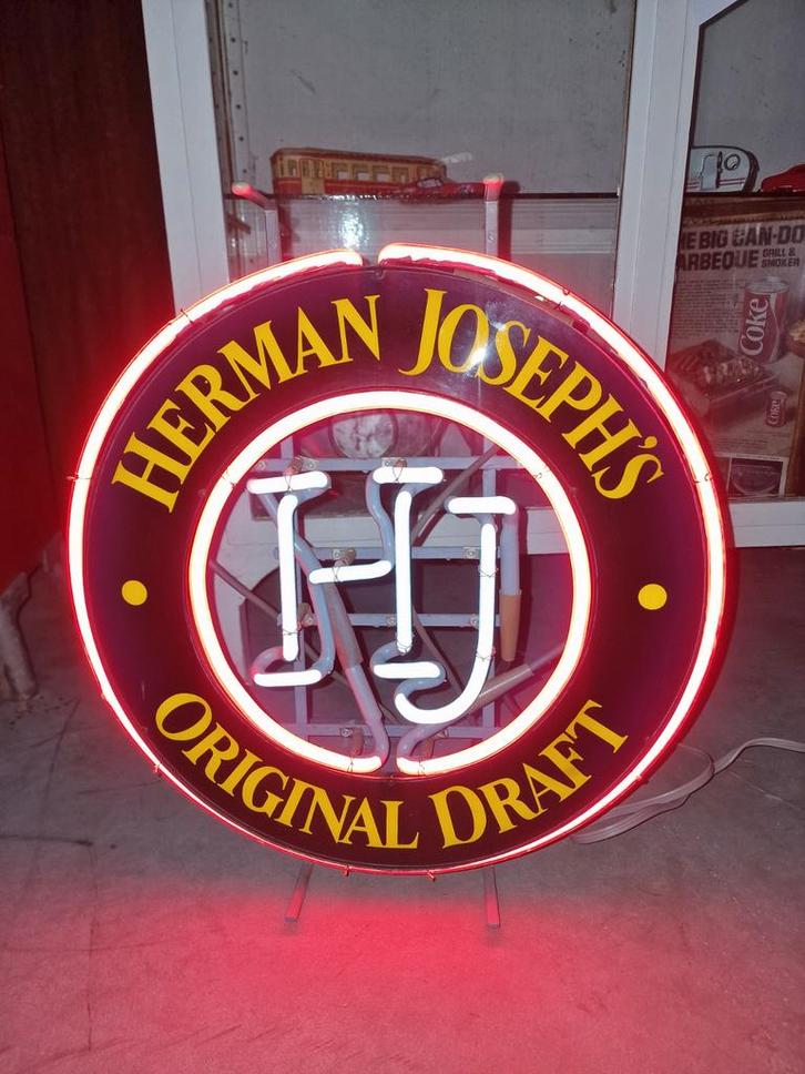 Neon verlichting  herman Joseph s draft, Verzamelen, Biermerken, Gebruikt, Reclamebord, Plaat of Schild, Overige merken, Ophalen