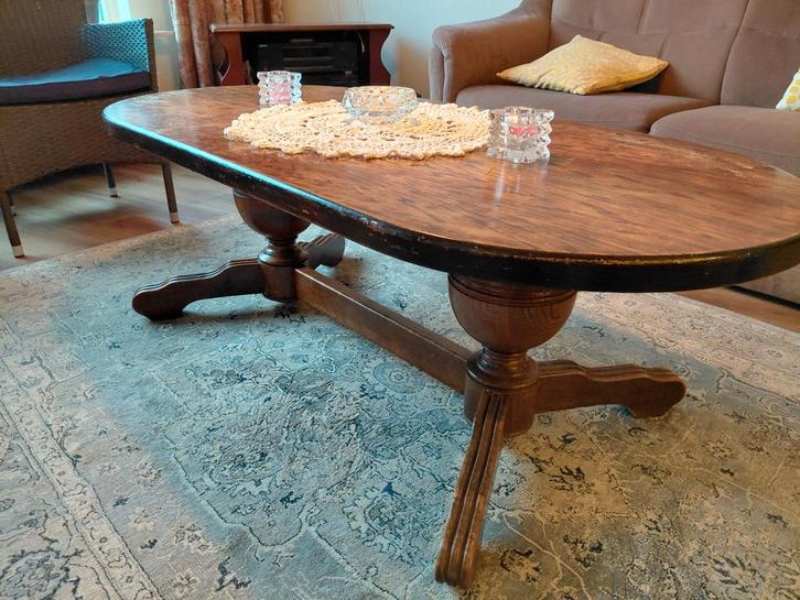 Ovale salontafel 140x65x49, Huis en Inrichting, Tafels | Salontafels, Gebruikt, Minder dan 50 cm, 50 tot 100 cm, 100 tot 150 cm