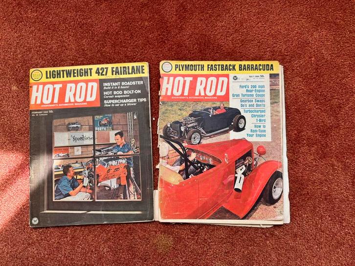 2x HOT ROD magazine uit 1964 . Orig car tuning oldschool !, Boeken, Auto's | Folders en Tijdschriften, Gelezen, Ophalen of Verzenden