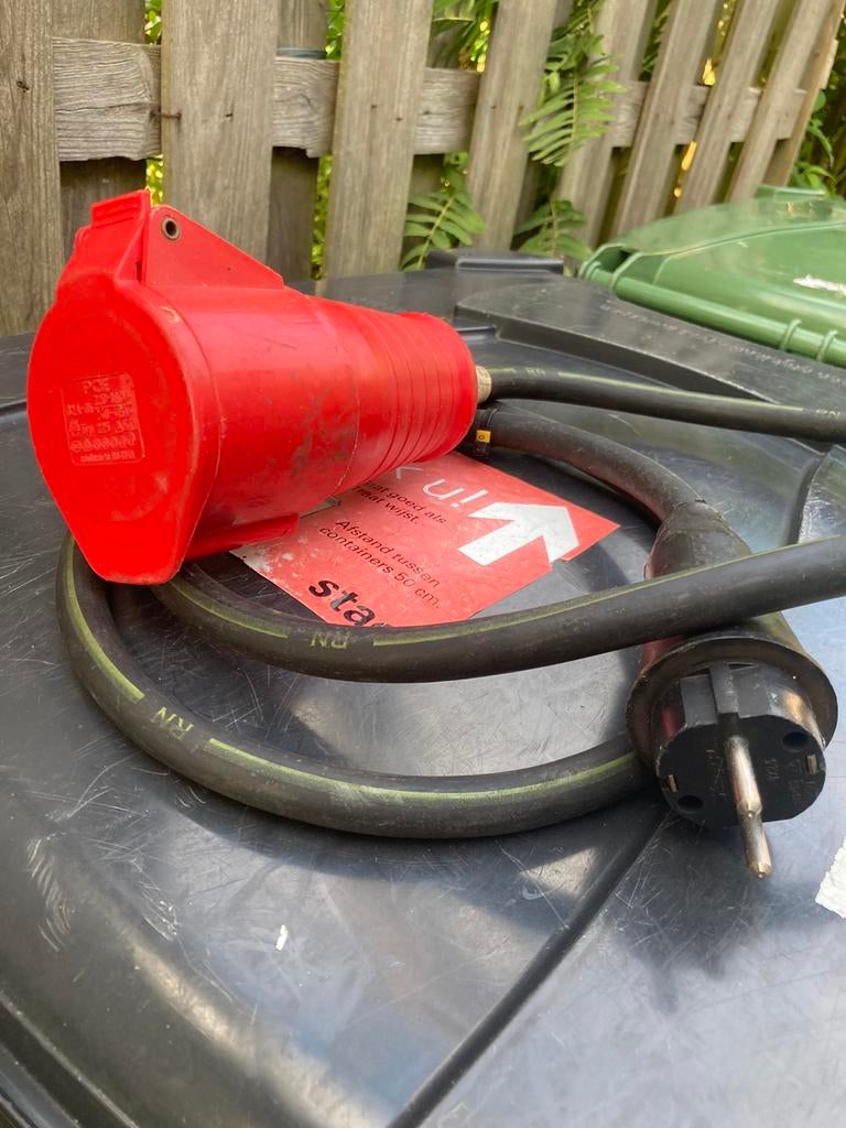 Krachtstroom cee stekkers verloopjes kabels 32 ampere, Ophalen of Verzenden, Gebruikt