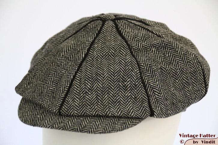 Flatcap Paperboy pet met klep grijs vissengraat 56-58 Nieuw, Kleding | Dames, Hoeden en Petten, Nieuw, Pet, 58 cm (L, 7¼ inch) of meer