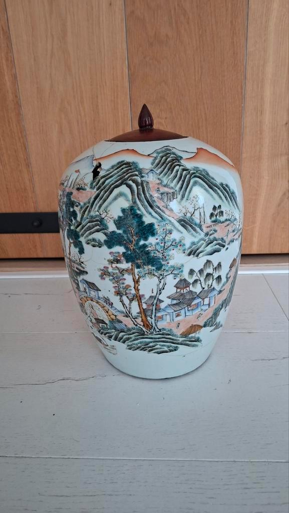 Antieke chinese deksel pot vaas rond 1900, Antiek en Kunst, Antiek | Porselein, Ophalen of Verzenden