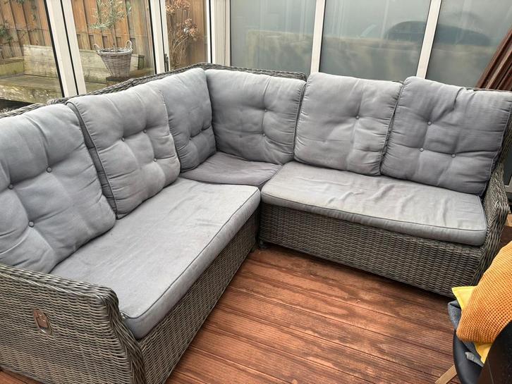 Loungebank hoekbank GRATIS, Tuin en Terras, Tuinsets en Loungesets, Gebruikt, Loungeset, Kunststof, 4 zitplaatsen, Bank, Ophalen