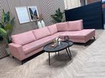 ZGAN Hippe Microleer Hoekbank - Roze - 280 x 210, 250 tot 300 cm, -, -, Zo goed als nieuw