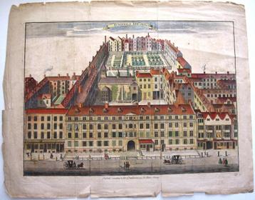 Furnivals Inn in Holbourn 1754 ets/gravure Handgekleurd beschikbaar voor biedingen