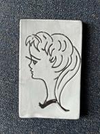 Vintage Wandtegel met meisjes profiel - Boonstra(?) 12x7c, Ophalen of Verzenden