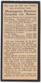 mgr. Henricus G. van Hussen 1858 Dreumel + 1925 Eikenburg, Verzamelen, Bidprentjes en Rouwkaarten, Verzenden