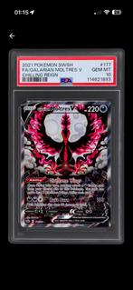 Galarian Moltres 177 V FA PSA 10 Chilling Reign, Ophalen of Verzenden, Zo goed als nieuw, Losse kaart, Foil