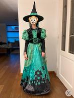 Wilbers heksenjurk kind Maat 140 - Groen/Zwart met Hoed, Ophalen, Gebruikt, 134 t/m 140, Meisje