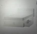 Brimnes bed Ikea met lades en hoofdeinde met opbergruimte, Huis en Inrichting, Ophalen, Tweepersoons, 140 cm, Zo goed als nieuw