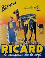 Frans metalen reclamebord Ricard (kamelen), Verzamelen, Ophalen of Verzenden, Zo goed als nieuw, Reclamebord