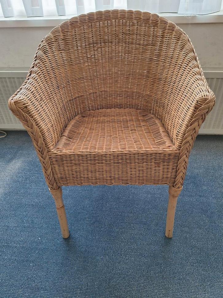 Vintage rieten stoel, Huis en Inrichting, Stoelen, Gebruikt, Eén, Hout, Riet of Rotan, Bruin, Ophalen of Verzenden