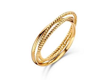 Gezocht: Jackie Gold Majorelle Trinity ring - 14 k. goud