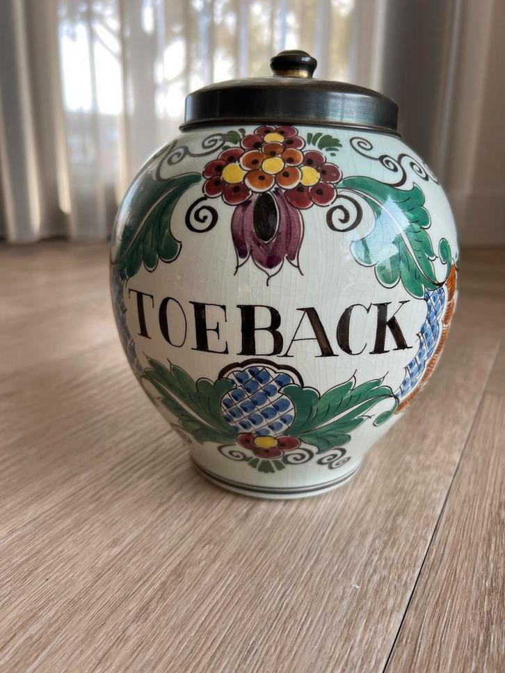 Polychrome Keramiek Pot met Deksel - Holland, Antiek en Kunst, Antiek | Keramiek en Aardewerk, Ophalen