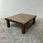 Vintage design salontafel brutalist tafel natuurstenen blad, Huis en Inrichting, Tafels | Salontafels, Ophalen, Gebruikt, 100 tot 150 cm