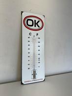 OK olie emaille reclame thermometer, Reclamebord, Gebruikt, Ophalen of Verzenden