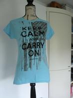 Turquois tshirt met tekst opdruk Stereophonics. mt M, Maat 38/40 (M), Overige kleuren, Ophalen of Verzenden, Zo goed als nieuw