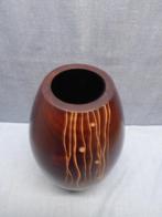 Houten vaas | rond 9 - 18 - 9 cm | hoogte 29 cm | z.g.a.n., Overige materialen, Overige kleuren, Ophalen of Verzenden, Zo goed als nieuw