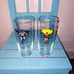 2 vintage Batman en Robin glazen uit 1967 Batman Blits-Drink, Verzamelen, Ophalen, Superheld, Gebruikt, Gebruiksvoorwerp
