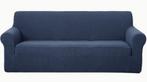 2 x jaquard bankhoes donkerblauw NIEUW, Overige materialen, 250 tot 300 cm, Nieuw, 75 tot 100 cm