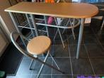 Bartafel met 2 krukken., Huis en Inrichting, Tafels | Statafels, Ophalen, Zo goed als nieuw
