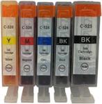 Compatible 2B-Inkt Canon PGI-525 CLI-526 4 pak + 1 XL zwart, Verzenden, Nieuw, Cartridge, Huismerk voor canon