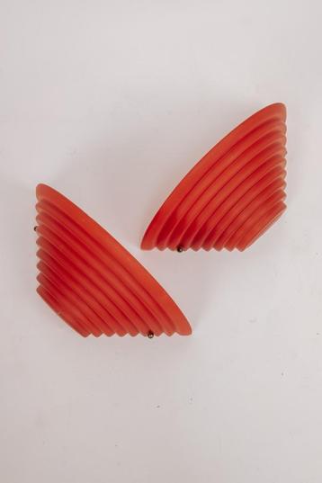 Roze vintage jaren 80 wandlampen, set van 2 beschikbaar voor biedingen