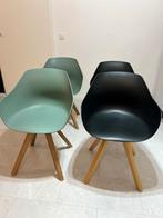 Eetkamerstoelen - 4 stuks (Groen & Zwart), Huis en Inrichting, Stoelen, Ophalen, Overige kleuren, Zo goed als nieuw, Vier