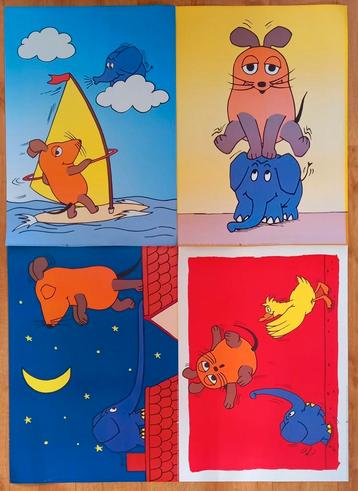 4x poster Het Programma met de Muis/die Sendung mit der Maus beschikbaar voor biedingen