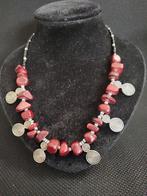 Vintage berber ketting spiral of life en rood Jaspis stenen, Sieraden, Tassen en Uiterlijk, Kettingen, Verzenden, Zo goed als nieuw
