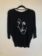 10Days zwart shirt wolmix met lijntekening maat 0/36, Kleding | Dames, Zwart, Online@10dayslifestyle.nl, 10days, Lange mouw